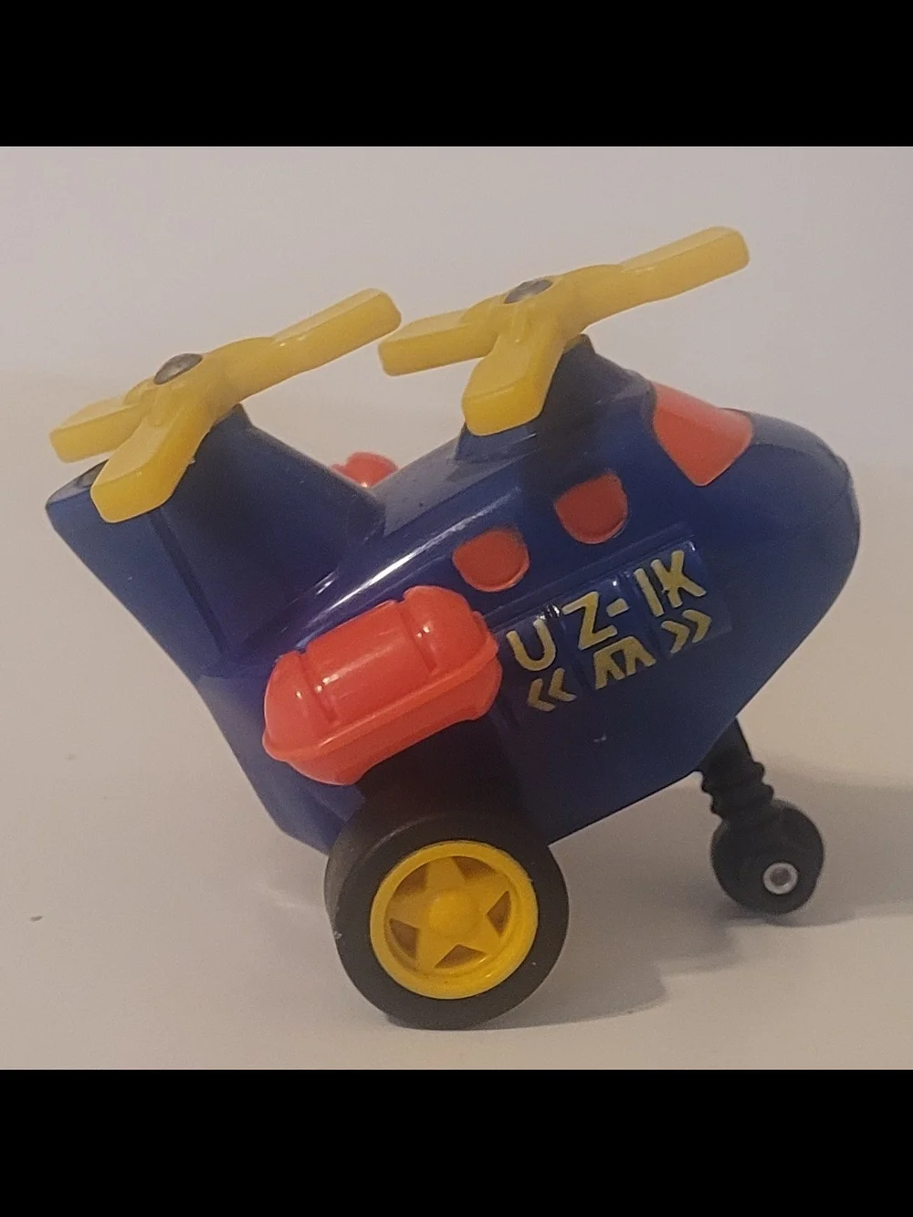 Vintage Russ Berrie Co Wind-Up Helicopter Toy UZ-1K - Tested & Works!